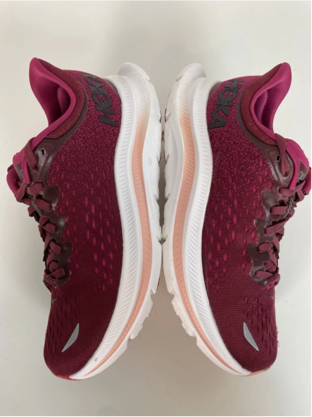 Hoka Kawana Running Shoes Women’s 7B Cherry Red Burgundy Rose Gold